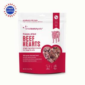 Smallbatch 019962377938 Pets Premium Freeze Dried Beef Heart Treats For Dogs Cats 5 Oz Made