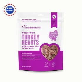 Smallbatch 696859169724 Pets Premium Freeze Dried Turkey Heart Treats 5 Oz Made Sourced Usa