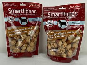 Smartbones 810833021703 Smart Bones 20 Mini X 2 40 Dog Chews 12oz Chicken And Vegetables B75