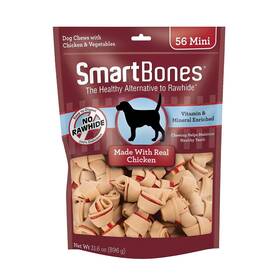Smartbones 892383004580 Mini Bones With Real Chicken 56 Count Rawhide-free Chews For Dogs