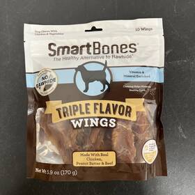 Smartbones 892383007796 Triple Flavor Wings For Dogs. The Rawhide Alternative