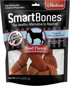 Sbb-02304-10 Smartbones Medium Chews With Real Beef 4 Count 2.75 Ounce Pack Of