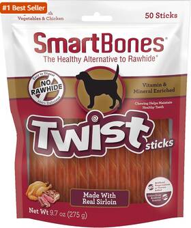 Sbsr-00844 Smartbones Twist Sticks Made With Real Sirloin 50 Count Treat Your Dog To A Ra