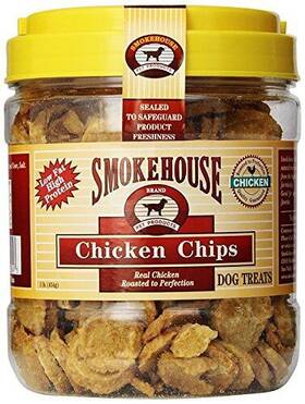 Smokehouse 078565250543 100-percent Natural Chicken Chips Dog Treats 1-pound