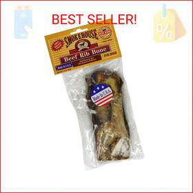 Smokehouse 078565840638 Pet Products 84063 Rib Beef Bone Treat For Dogs 6-inch