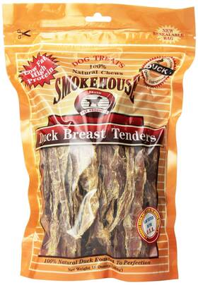 Smokehouse 078565842564 100-percent Natural Duck Breast Tenders Dog Treats 16-ounce