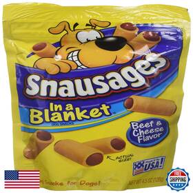 B01myd14uv Snausages In Blanket Dog Snacks Beef Cheese Flavor 4.5 Ounces Pack Of 6