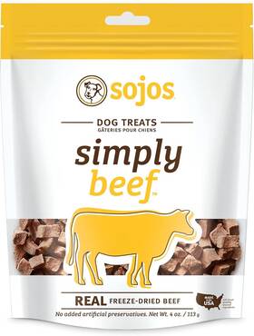 720048 Sojos Natural Pet Food Simply Beef Freeze-dried 4 Ounce Pack Of 1 Yellow