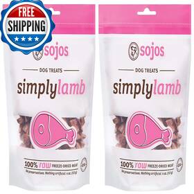 B072khqyq7 Sojos Simply Lamb Raw Freeze Dried Grain-free Dog Treats 4-ounce Each Pack Of 2