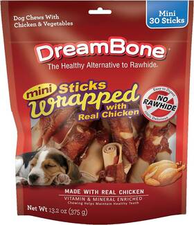 Dbcw-00788 Spectrum Brands Llc 30 Mini Dreambone Chicken-wrapped Sticks Ct. Rawhide-free Chews For Dogs