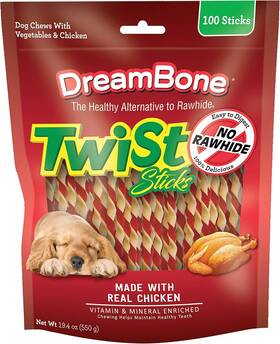 Dbtt-02845-12 Spectrum Brands Pet Dreambone Twist Sticks Rawhide Free Dog Chews Made With Real Chicken 100 Count