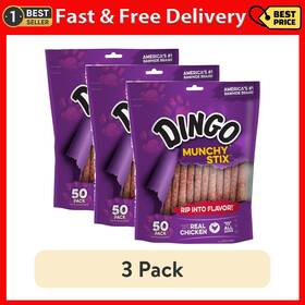 Spectrum Brands Pet Llc 445004132181 3 Pack Dingo Munchy Stix Rawhide And Chicken Treat For Dogs 50-count