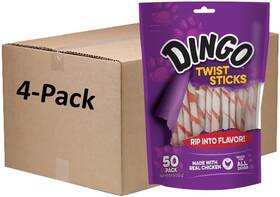 P-45022nc-12-ip Spectrum Brands Pet Llc Dingo Twist Sticks 200 Count Rawhide For Dogs Made With Real Chicken 50