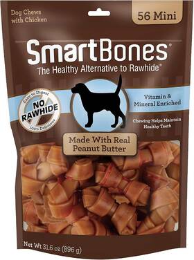 Sbpb-00457cn Spectrum Brands Pet Mini Bones With Real Peanut Butter 56 Count Rawhide-free Chews For Dogs