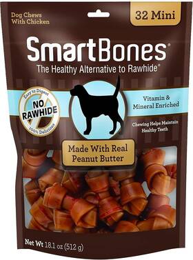Sbpb-02141kh Spectrum Brands Pet Mini Bones With Real Peanut Butter 32 Count Rawhide-free Chews For Dogs