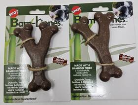 Spot 077234543139 Bam-bones 5.25 Inch Wishbone Shaped Bacon Flavored Qty 2