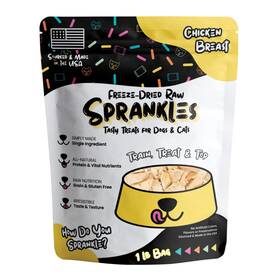 Sprk-chk-1lb-fba Sprankles Freeze Dried Chicken Treats For Cats Dogs -1lb Big Bag Single Ingredient Chi