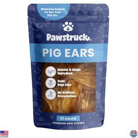 B00kc1rmyy Stanley Natural Slow Roasted Pig Ears For Dogs - 10 Count Pork Chew Treats No Additives