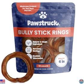 B00kce0sy2 Stanley All-natural 4 Inch Beef Bully Stick Rings For Dogs - Rawhide-free Dental Chews 10ct