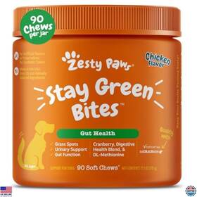 B0758j6g8p Stanley Stay Green Bites For Dogs - Soft Chews Lawn Spots Cranberry And Chicken 90ct