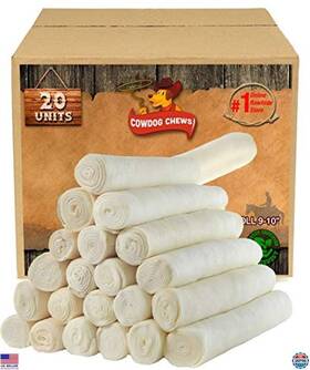 B07b4lw62g Stanley All Natural Rawhide Retriever Rolls 9-10 Inch - 20 Pack Cowdog Chews