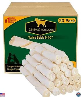 B07j66pb9p Stanley Premium Rawhide Twist Sticks For Dogs 9-10 Inch Treats Extra Thick 20 Pack