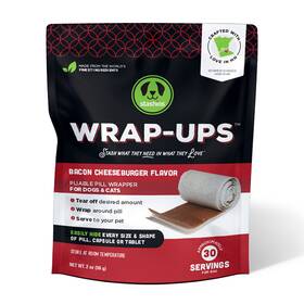 Stashios 854585007851 Wrap-ups Bacon Cheeseburger Pill Wrapper For Dogs And Cats 30 Servings