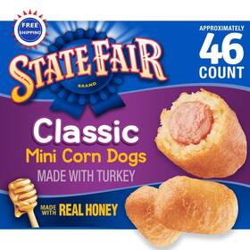 10000041024 State Fair Turkey Mini Corn Dogs Frozen Meal 46 Count Classic Treats Chews