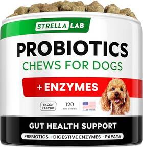 B09zlf39yt Strellalab Dog Probiotics Treats For Picky Eaters - Digestive Enzymes
