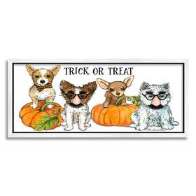 Stupell Industries 049182134813 Trick Or Treat Festive Pet Dogs Halloween Outfits Designed By Sherri Buck Ba