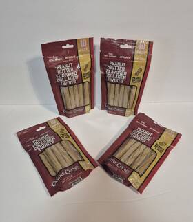 Summma 877787060059 4 Bags 40 Collagen Dog Treats Peanut Butter Flavored Twists Canine Chews 5in