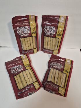 Summma 877787060066 4 Bags 40 Collagen Dog Treats Chicken Flavored Twists Canine Chews 5in