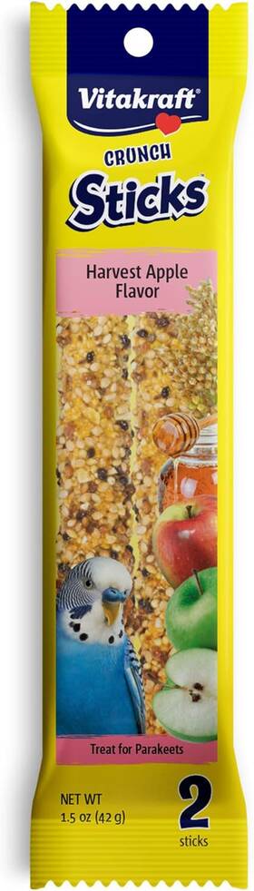 31683 Sun Seed Crunch Sticks Harvest Apple Flavor Bird Treat For Parakeets 2 1.5 Oz