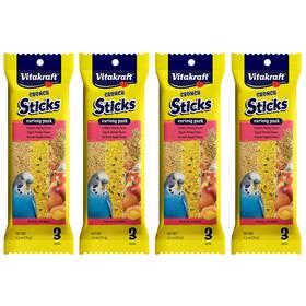 58659 Sunseed 8 Pack Crunch Sticks Parakeet Treat - Honey Egg And Apple- Pet Bird To