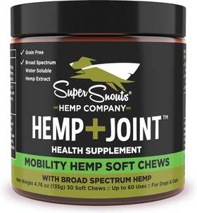 Super Snouts 641320903062 Hemp And Joint Chew For Dogs Cats 30 Chews Up To 60 Servings