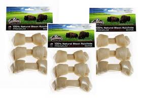 Tasmans Natural Pet 728028008517 3 Pack All-natural Buffalo Rawhide Bones 9 Total