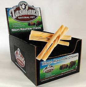Tasmans Natural Pet 728028153491 6 Inch Medium Bison Twister. 56 Per Case. No Harmful Chemicals
