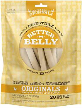 Dn-20034 Tetra Better Belly Chicken Liver Small Rawhide Rolls 20-count