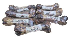 Fr532 Texas Smokehouse By Jack&pup Set Of 7 8in Long Ham Bone Pork Flavored Dog Treats Medium