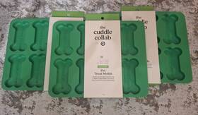 251150144 The Cuddle Collab Pet Treat Molds 3-pack Lot Silicone Trays Dog Bones Homemade