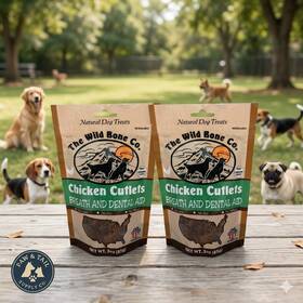 The Wild Bone Company 756542327180 Fresh Breath Chicken Cutlet Dental Aid Dog Treat 3 Oz. 2pk