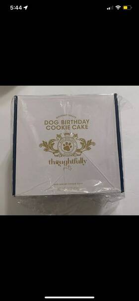 Thoughtfully 732346546071 Pets Boy Dog Birthday Ginger Flavored Cookie Cake Blue 6 Inch