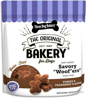 114091 Three Dog Bakery Soft Baked Grain Free Meaty 1.56 Pound Pack Of 1 Brown