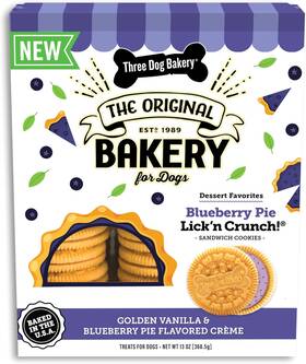 Three Dog Bakery 313115327321 Blueberry Pie Lickftn Crunch Cookies - Perfect For Birthdays And Treats Snaks