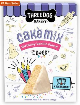 Three Dog Bakery 445015973902 Ultimate Celebration Birthday Cake Mix 11 Oz Diy Dog-safe