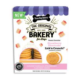 Three Dog Bakery 701159143142 Lick N Crunch Strawberry Shortcake 13 Ounce Pack Of 1
