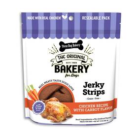Three Dog Bakery 701159143609 From Our Kitchens Grain Free Meaty Filet Strips Chicken With Carrots Flavor