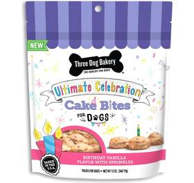 Three Dog Bakery 711181362893 Ultimate Celebration Cake Bites Soft-baked Treats And Cook