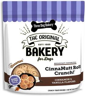 Three Dog Bakery 744759461575 Cinnamutt Roll Crunch Treat Crunchy Cinnamon Flavored