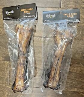 Thrills And Chills 196481101487 Set Of 2 Large Skele-shin Bones - Dog 10.5 Ounce Each